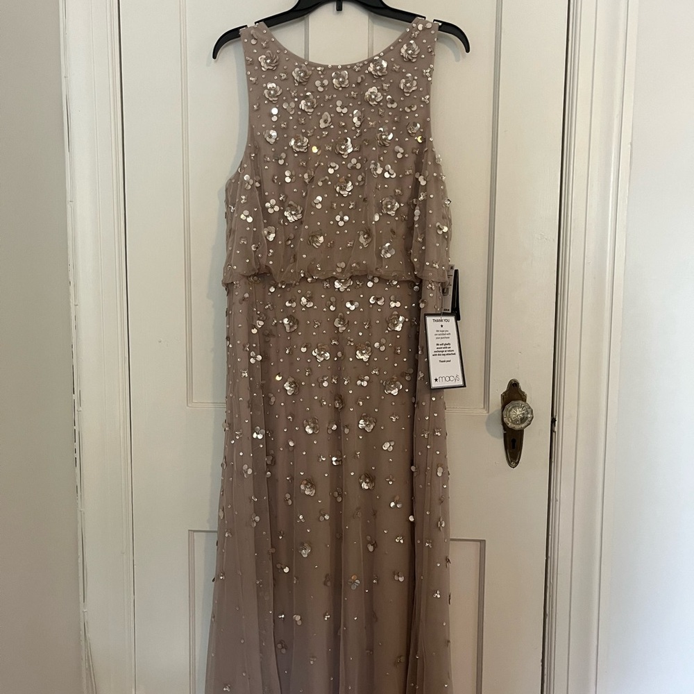 Adrianna Papell Sequin Embellished Gown -NWT